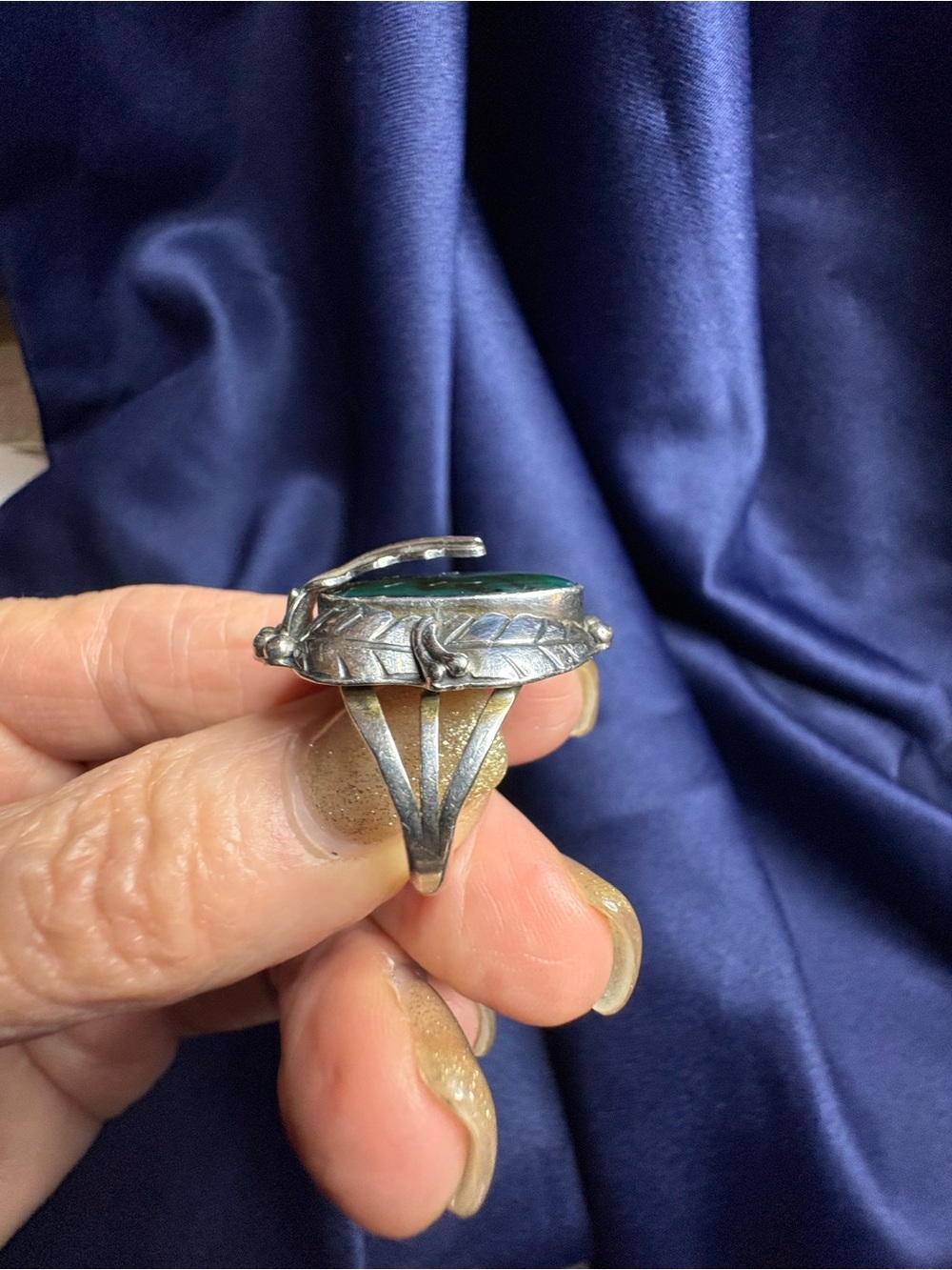 Ring Abalone Native American Signed Artisan 925 Sterling Silver - Picture 7 of 11